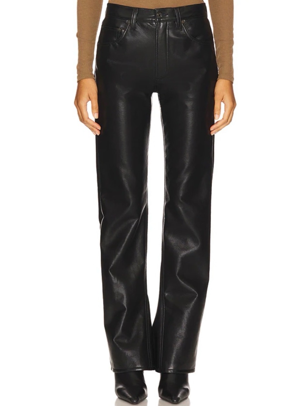 Agolde Black Recycled Leather Pants